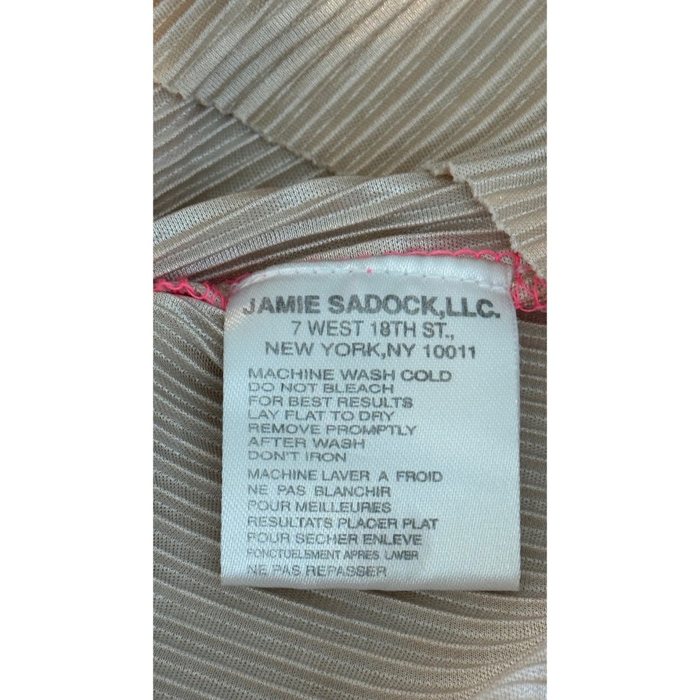 Jamie Sadock Sleeveless Top Women's Pink Tan Pleated Zip Golf Size Large - Picture 5 of 8